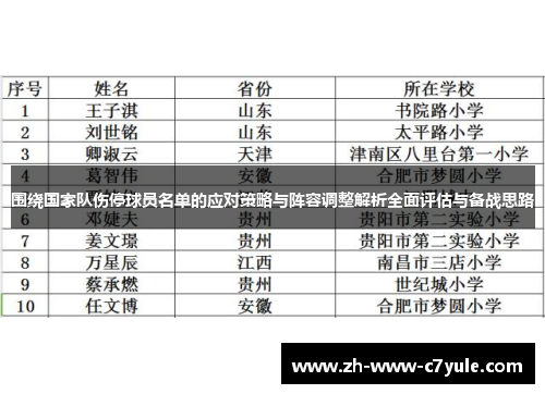围绕国家队伤停球员名单的应对策略与阵容调整解析全面评估与备战思路